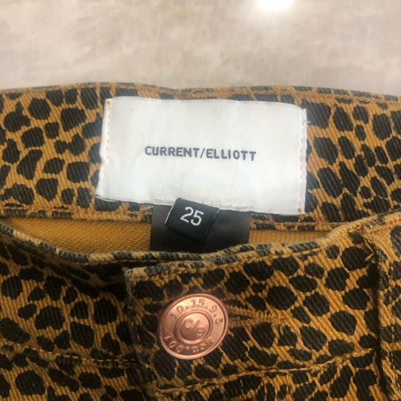 CURRENT/ELLIOTT Leopard Mid Rise Jeans NWT - Picture 3 of 5